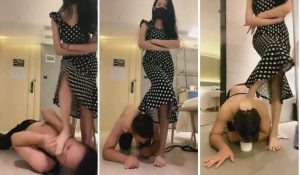 【弯弯小阿姨】小白鞋强迫吃船袜喝圣水-97LZTD-834811