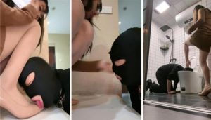 【妈咪酱】跪舔高跟肉丝脚清理马桶超下贱-97LZTD-98951