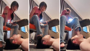 【米琦妙妙屋】坐脸掐乳-玉足狂舔喂口水-97LZTD-328999